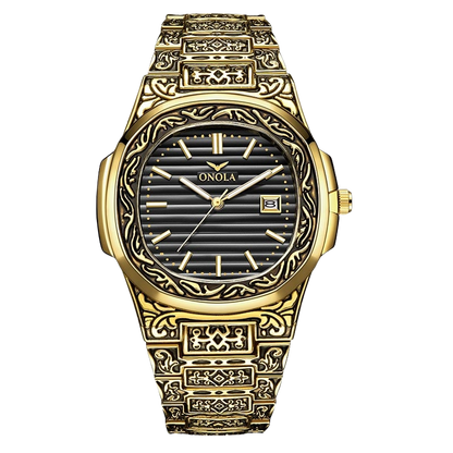 ONOLA  Retro Golden Stainless Steel watch