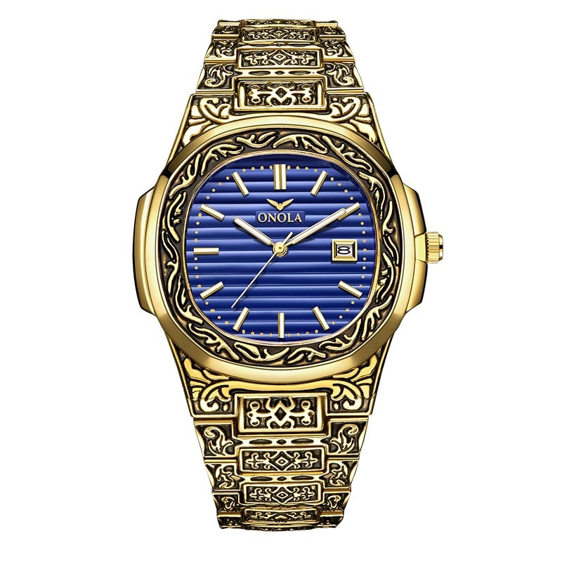 ONOLA  Retro Golden Stainless Steel watch